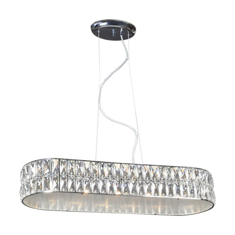 Roll over image to zoom in    Access Lighting Magari Small Oblong Crystal Pendant - Chrome Finish with Crystal Glass Shade