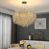 Antique Gold Glass Crystal Chandelier