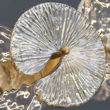 Circular Clear Glass Disk Chandelier