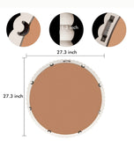 Farmhouse Beaded Round Wall Mirror