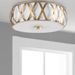 Charing Cross 15.4 in. 2-Light Antique Gold Flush Mount