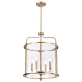 Yorktown 4 Light
Pendant; Burnished Brass Finish; Clear Glass