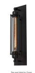 Led Industrial Black Linear Wall Sconce, 1-Light Bathroom Vanity Light with Metal Wire Cage For Dry Areas Hallway