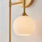 KAWOTI
4-Light Antique Brass Wall Sconce with Frosted Opal Ribbed Glass Shade