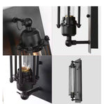 Led Industrial Black Linear Wall Sconce, 1-Light Bathroom Vanity Light with Metal Wire Cage For Dry Areas Hallway