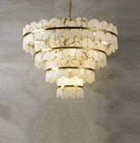 Modern Luxury Natural Marble & Copper LED Chandelier