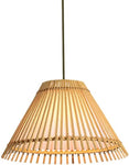 Bamboo Cone Ceiling Lamp Modern 1 Bulb Hanging Pendant Light in Wood for Living Room