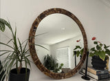 Threshold™ 30-Inch Round Pieced Faux Horn Wall Mirror