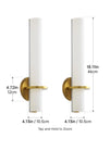 Modern LED Gold Wall Sconce with Frosted Cylindrical Acrylic Shade Dimmable Sconces Wall Lighting (Set of 2)