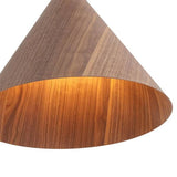 Walnut Finish Cone Pendant-17.7″