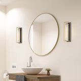 Zevni
1-Light Dark Gold Modern Wall Sconce, Frosted Glass Black Wall Light, Farmhouse Tube-Shaped Bathroom Vanity Light