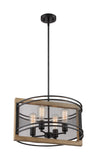 NUVO Atelier 4-Light Pendant in Black and Honeywood
