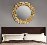 Martha Stewart Eden 30.5-Inch Ginkgo Wall Mirror in Antique Gold Foil