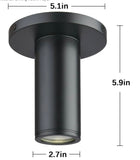 Soft Black Ceiling Light Fixture, Flush Mount Ceiling Lights, LED Dimmable Cylinder Ceiling Light, Indoor Cylinder Spot Light Downlight, Light for Living Room Hallway Kitchen Dining Room Foyer