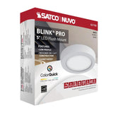 SATCO|NUVO 62-1700 Blink 5" Round LED Flush Mount, 9W, 700-780lm, 5-CCT, 120V, White