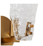 LNC
Modern 1-Light Plated Brass Gold Wall Sconce with Textured Glass for Bedroom, Foyer Wall Light LED Compatible