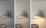 Modern Japanese Wabi Sabi pendant light featuring an elegant white high-density polystyrene lampshade with minimalist aesthetics