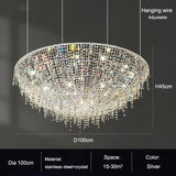 Modern LED Half Round Crystal Ceiling Chandelier - Elegant Illumination for Living and Dining Spaces