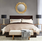 Martha Stewart Eden 30.5-Inch Ginkgo Wall Mirror in Antique Gold Foil