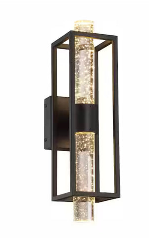 Designers Fountain
(Brand Rating: 4.5/5)
Aloft 4.5 in. Integrated LED Black Glam Wall Sconce with Clear Seedy Glass Shade