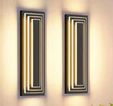 odern LED Outdoor Wall Sconce – 23.6” Black 3-Tier Exterior Wall Light