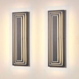 odern LED Outdoor Wall Sconce – 23.6” Black 3-Tier Exterior Wall Light