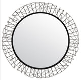 Elsie 28.8-Inch Round Wall Mirror in Black | MRR1033