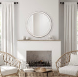 Farmhouse Beaded Round Wall Mirror