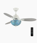 42"W Pierre Led Indoor Mosaic Glass Ceiling Fan