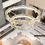 Circular Clear Glass Disk Chandelier