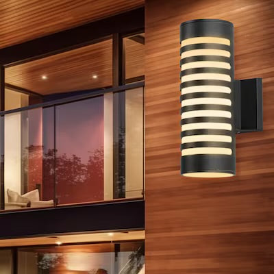 Up and down  led Light Black Outdoor Sconce Lights,Cylinder Porch Light, Modern E26 Base Outdoor Light Fixtures Wall Mount 
11.81