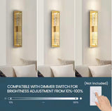 Modern 1-Light Gold Dimmable LED Wall Sconce Wall Lighting with Crystal Bubble Glass Shade