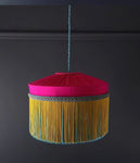 Led linen fabric art pink tassel chandelier creative designer lighting pendant