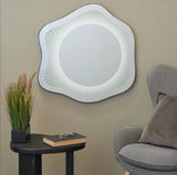 Olivia & May Abstract Wavy LED Wall Mirror in Silver