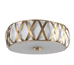 Charing Cross 15.4 in. 2-Light Antique Gold Flush Mount