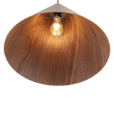 Walnut Finish Cone Pendant-17.7″