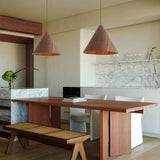 Walnut Finish Cone Pendant-17.7″