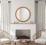 Farmhouse Beaded Round Wall Mirror