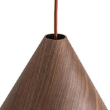 Walnut Finish Cone Pendant-17.7″
