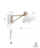 Globe Electric
Berkeley 1-Light White and Brass Plug-In or Hardwire Swing Arm Wall Sconce