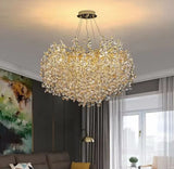 Antique Gold Glass Crystal Chandelier