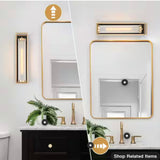 Zevni
1-Light Dark Gold Modern Wall Sconce, Frosted Glass Black Wall Light, Farmhouse Tube-Shaped Bathroom Vanity Light