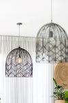 Black Rattan Lace Pendant Light - Amalfi