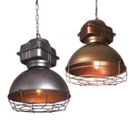 Industrial Style Dome Pendant Lighting 1 Head Metal Mine Light with Round Wire Cage