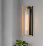 Zevni
1-Light Dark Gold Modern Wall Sconce, Frosted Glass Black Wall Light, Farmhouse Tube-Shaped Bathroom Vanity Light