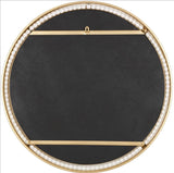 Olivia & May 26-Inch Round Gold Wall Mirror with White Wood Beading
