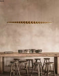 Led Modern Wooden Beads Long Linear LED Pendant Lights Dimmable