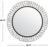 Elsie 28.8-Inch Round Wall Mirror in Black | MRR1033