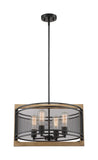 NUVO Atelier 4-Light Pendant in Black and Honeywood