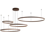 5-Ring Modern LED Pendant Chandelier – Black Finish